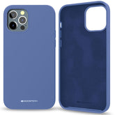 IPhone 13 pro blue silicone case with microfiber inside